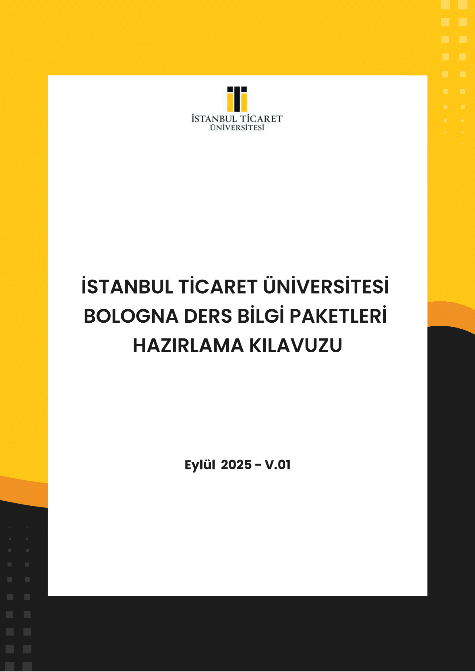 Bologna Ders Bilgi Paketleri Hazırlama Kılavuzu